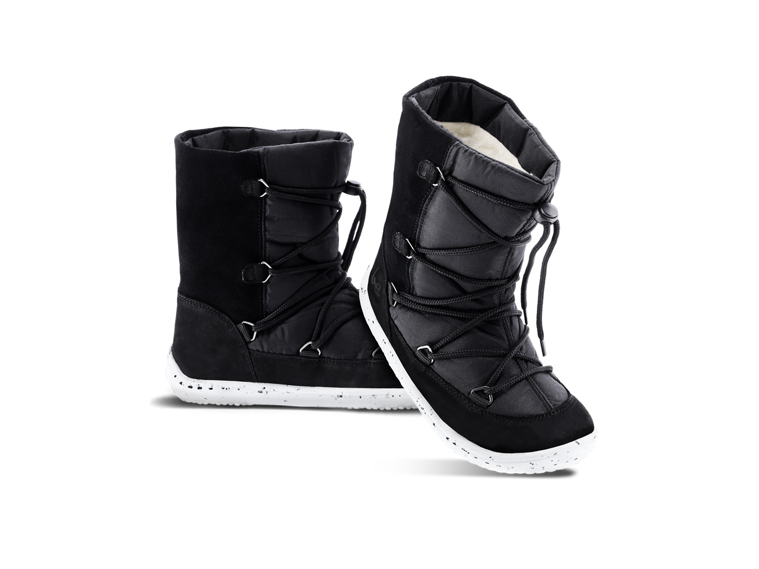 Zapatos de invierno para niño barefoot  Be Lenka Snowfox Kids 2.0 - Black.