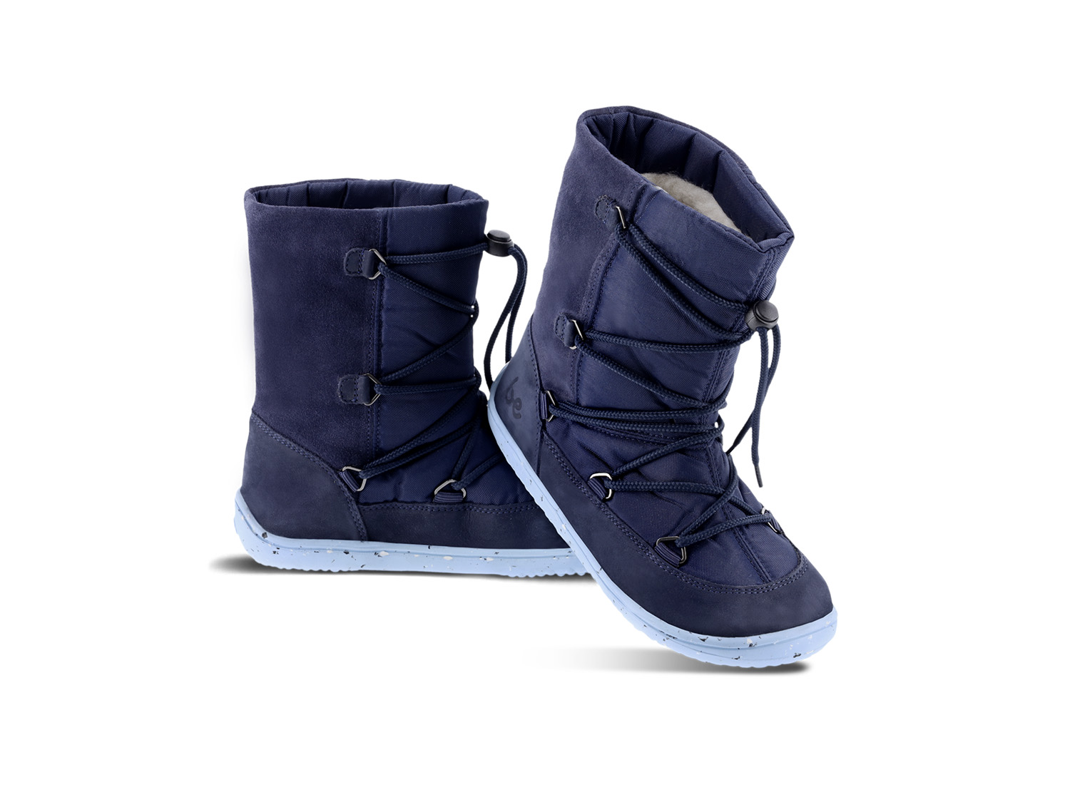 Zapatos de invierno para niño barefoot  Be Lenka Snowfox Kids 2.0 - Dark & Light Blue.