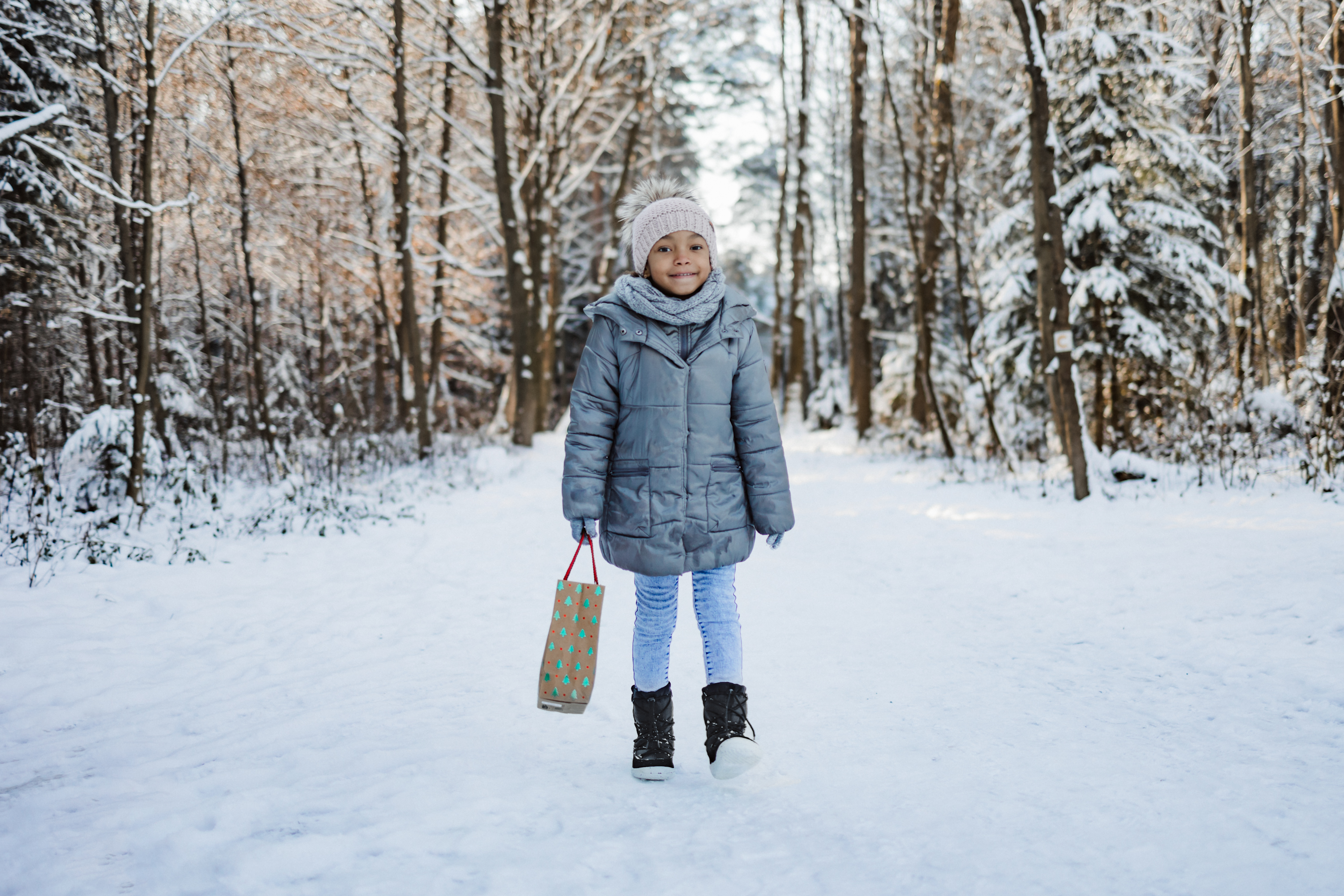 Zapatos de invierno para niño barefoot  Be Lenka Snowfox Kids 2.0 - Black.