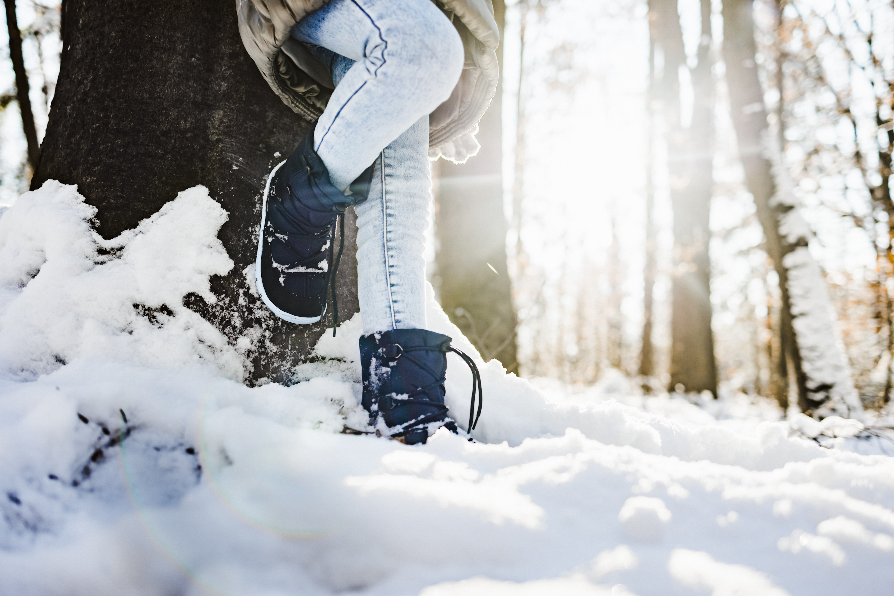 Zapatos de invierno para niño barefoot  Be Lenka Snowfox Kids 2.0 - Dark & Light Blue.