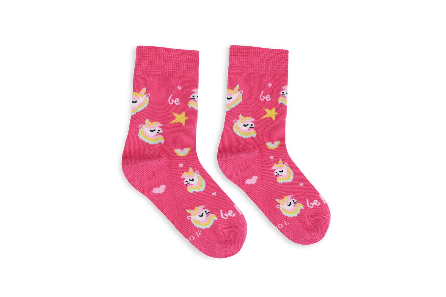 Barefoot calcetines de niños Be Lenka Kids - Crew - Unicorn - BubleGum Pink