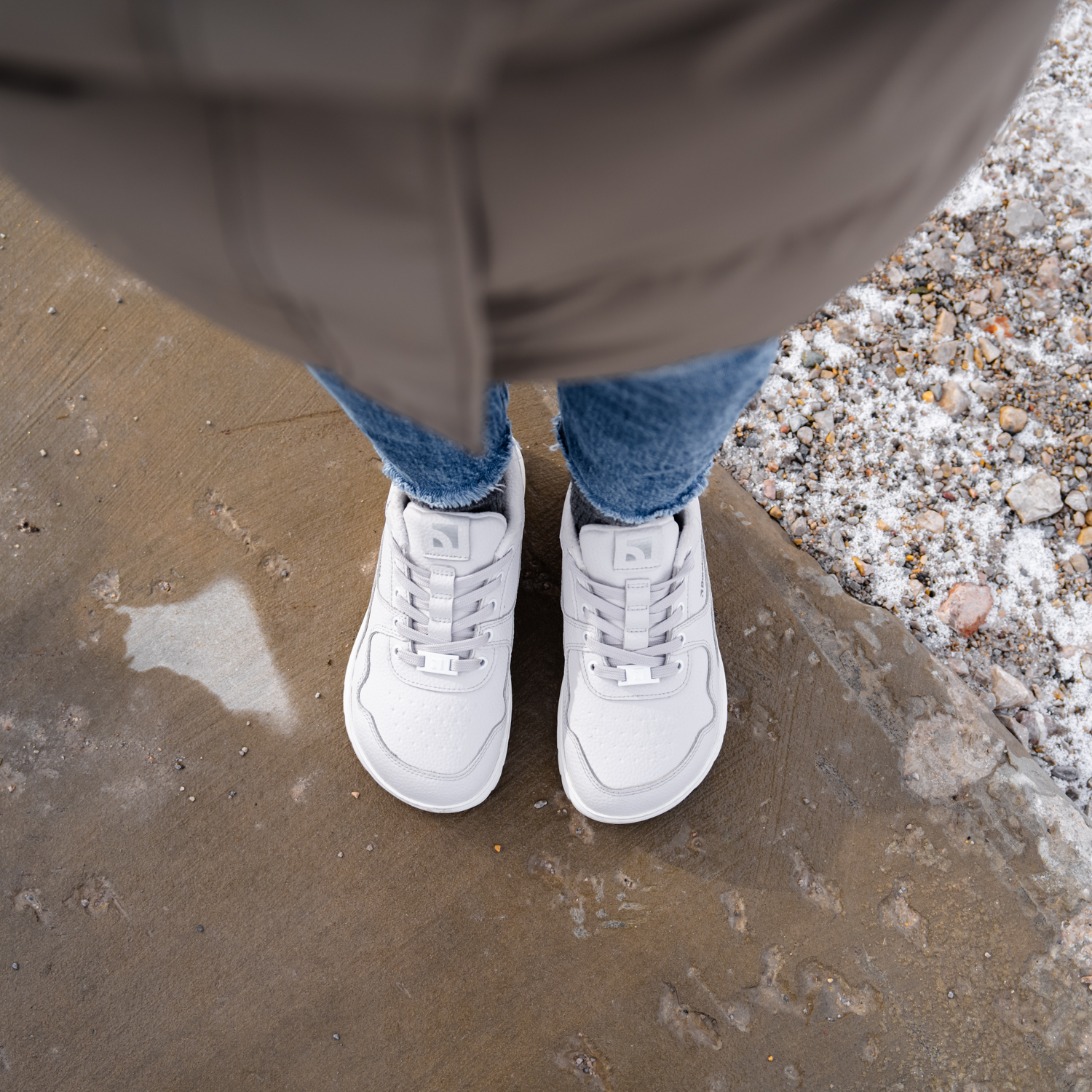 Barefoot Sneakers Barebarics Zing Frost - Light Grey & White.