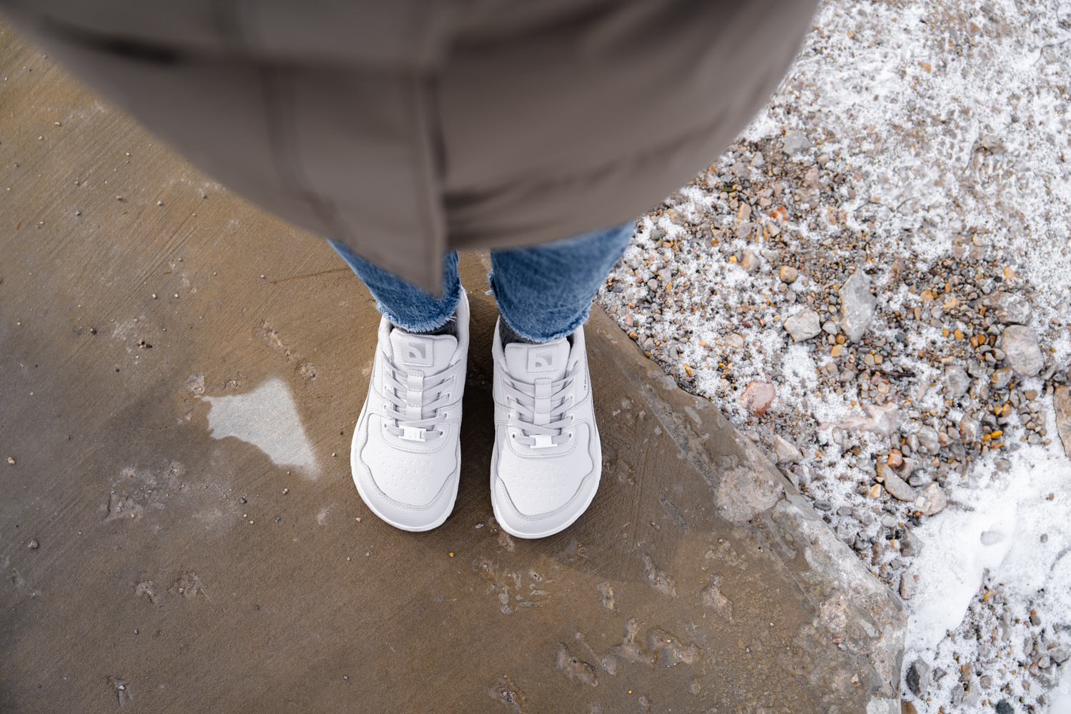 Barefoot Sneakers Barebarics Zing Frost - Light Grey & White.