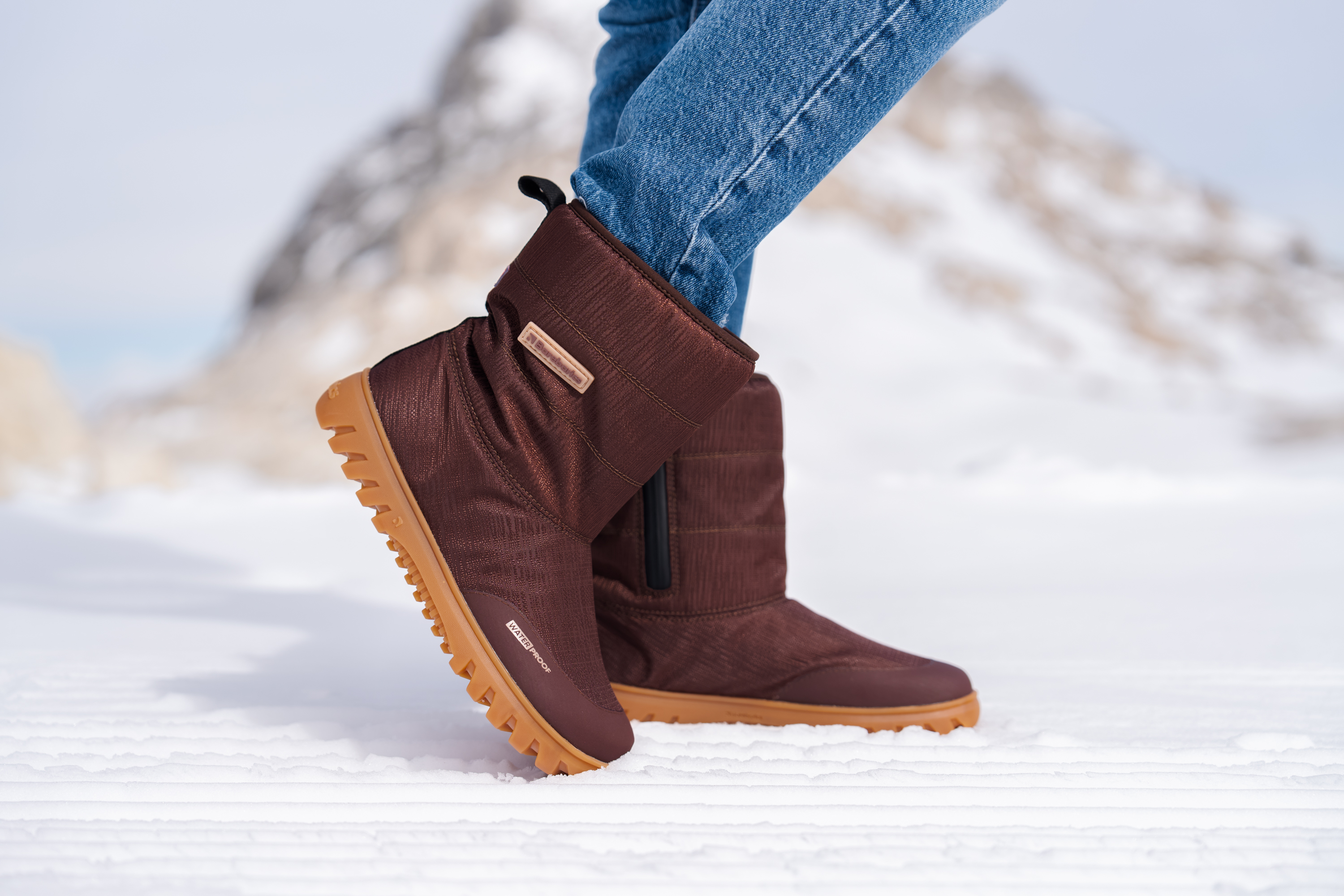 Zapatos de invierno barefoot Barebarics PolarStride - Copper Brown.