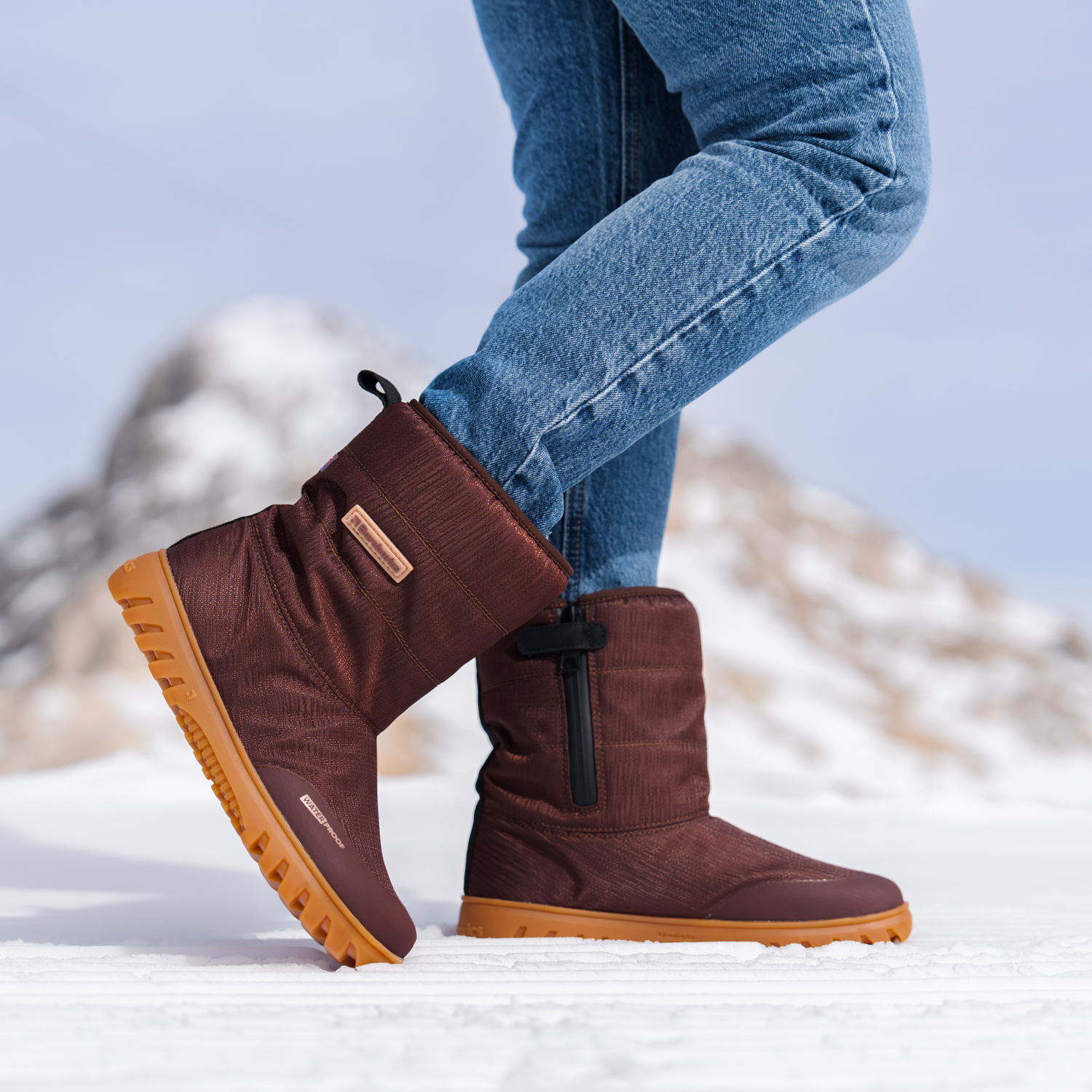 Zapatos de invierno barefoot Barebarics PolarStride - Copper Brown.