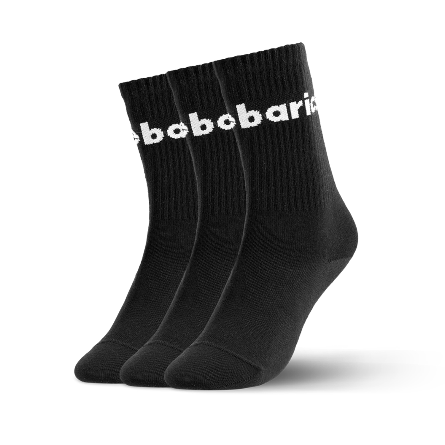 Barebarics - Barefoot calcetines - Crew - Black - Big logo - 3 pack