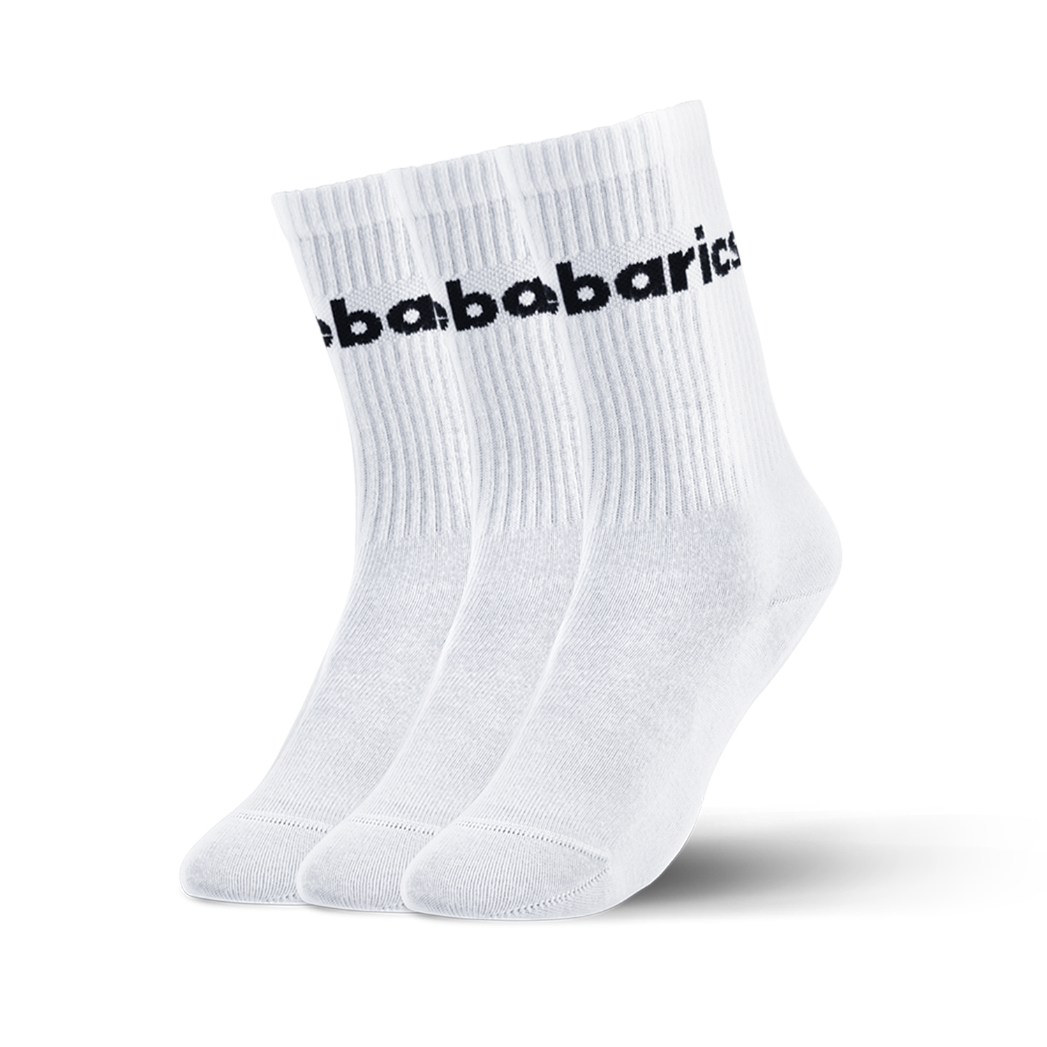 Barebarics - Barefoot calcetines - Crew - White - Big logo - 3 pack