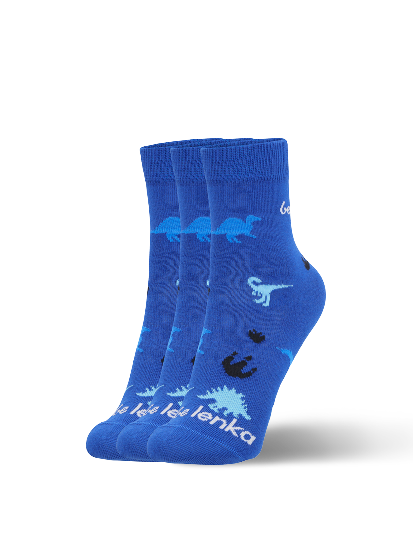 Barefoot calcetines de niños Be Lenka Kids - Crew - Dino - Royal Blue - 3 pack