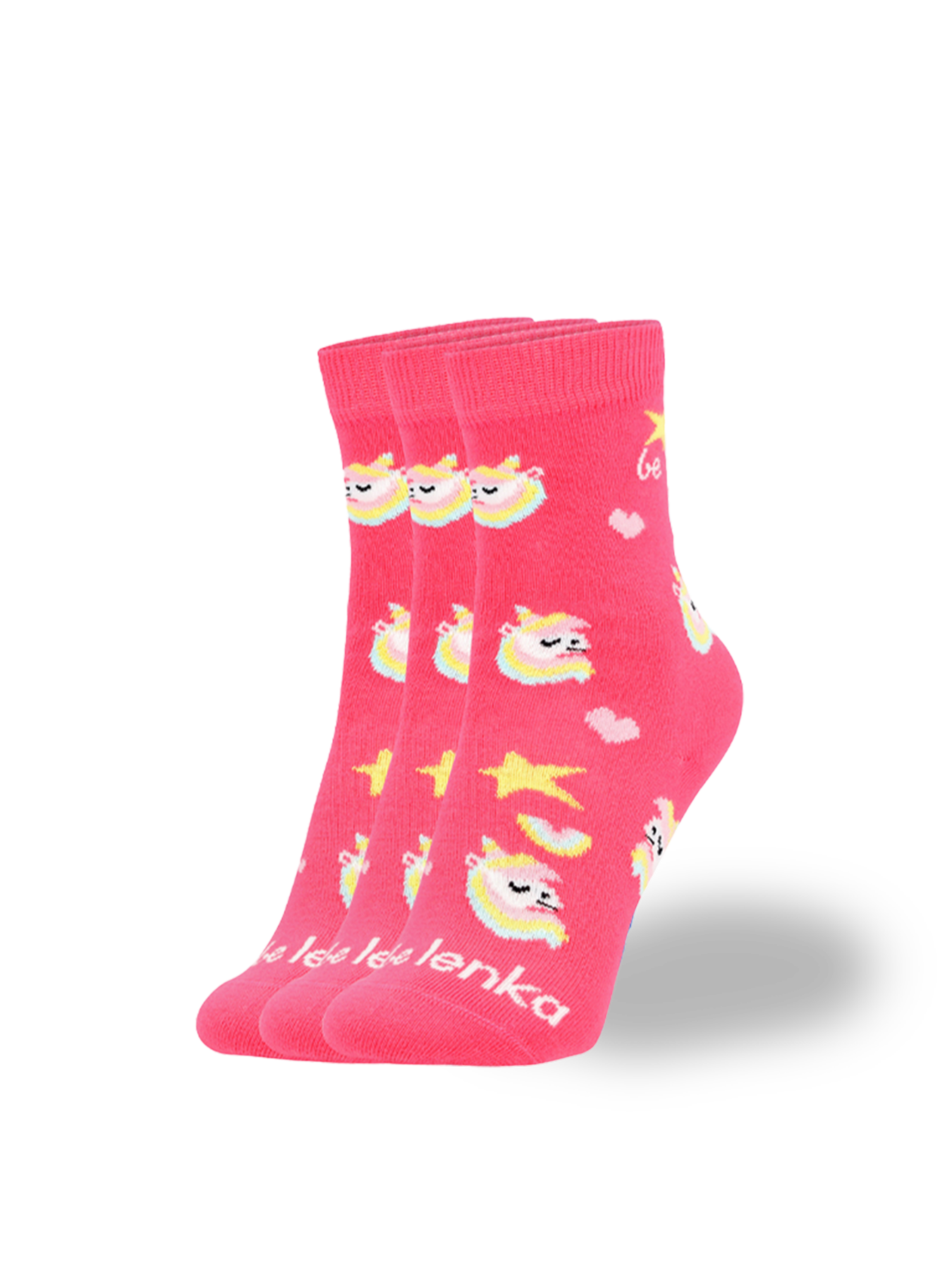 Barefoot calcetines de niños Be Lenka Kids - Crew - Unicorn - BubleGum Pink - 3 pack